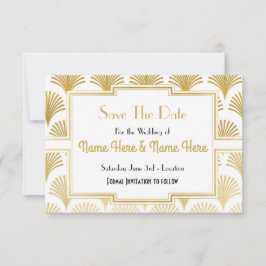 保存日付 ウェディングパーティー 20年代 ゴールド ファン デコ セーブザデート