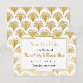 保存日付 ウェディングパーティー 20年代 ゴールド ファン デコ セーブザデート (正面/裏面)