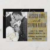 【保存日付】ウェディング シルバー ライニング コレクション セーブザデート (正面/裏面)