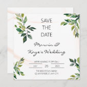 保存日付 エレガントな結婚式の招待状 招待状 (正面/裏面)