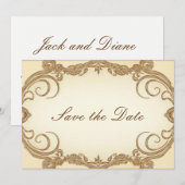保存日付 エレガント 招待状 (正面/裏面)