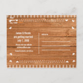 保存日付 オーク材 ウッド リアル フォト 招待状 (裏面)