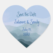 保存日付 オーダーメイド アウトドア マウンテン ハートシール (正面)