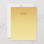 保存日付 ゴールドイエロー フラワー フラット サンキューカード (裏面)