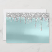 保存日付 シルバー グレー ブルー スパーク ドリップス アクア セーブザデート (裏面)