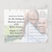 保存日付 シンプル フォト 案内ポストカード (裏面)