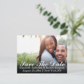 保存日付 シンプル フォト 案内ポストカード (スタンド正面)