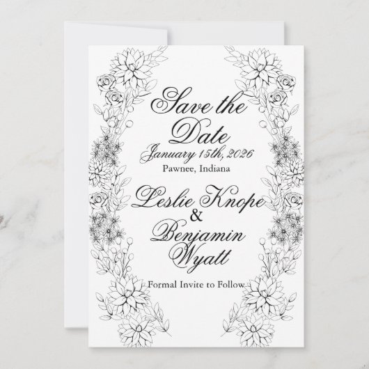 保存日付 ダリアの花輪 セーブザデート (正面)