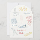 保存日付 ニュイングランドの夏のウェディング 招待状 (正面)