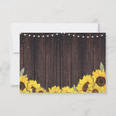 保存日付 フォト ウッド ヒマワリ フォト ウェディング セーブザデート (裏面)