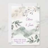 保存日付 フラワー招待カード 招待状 (正面)