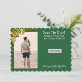 保存日付 マグネット裏面カード ゴールド エメラルド サンキューカード (スタンド正面)