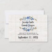 保存日付 ラスティック ボーホー アロー & フラワル フォト 招待状 (裏面)