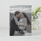 保存日付 - 個性的なシンプルモダンな結婚式 招待状 (スタンド正面)