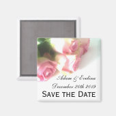 保存日付 冷蔵庫マグネット | ピンクのバラの花 マグネット (正面/裏面)