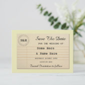 保存日付 図書館 結婚式 本 招待状 (スタンド正面)