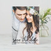 保存日付 現代の婚約写真カード SB 招待状 (スタンド正面)