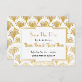 保存日付 結婚式 パーティー 20年代 ゴールド ファン デコ セーブザデート (正面/裏面)