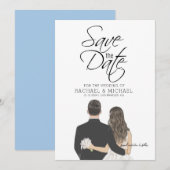 保存日時のお知らせテンプレートをダウンロード 招待状 (正面/裏面)