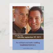 保存日時のお知らせ {カラーブロック} 招待状 (正面/裏面)