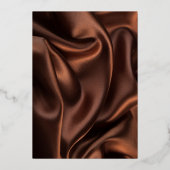保存日茶褐色シルク背景 箔招待状 (裏面)