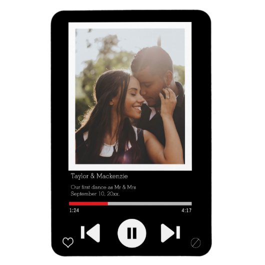 保存日音楽プレーヤー最初のダンス写真 マグネット (縦)