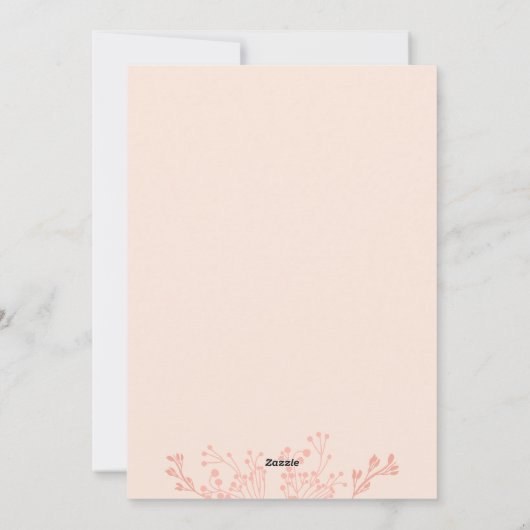 保存日 – エレガントなピンクの花の写真 ウェディング  シーズンカード (裏面)