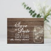 保存日 - エレガントなルースドメイソンジャー ライト 招待状 (スタンド正面)