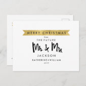 【保存日】 | クリスマスおめでとう 未来のミスター&ミセス 案内ポストカード (正面/裏面)