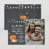 保存日 フォト チョーク パンプキン フォト ウェディング セーブザデート (正面/裏面)