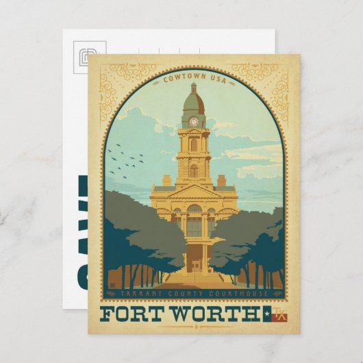 保存日 – フォートワース、TX 案内ポストカード (正面/裏面)