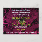 保存日 - ラズベリー フラワール デ... - オーダーメイド 案内ポストカード (裏面)