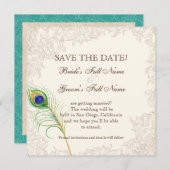 保存日 - ヴィンテージ ペコック & エッチング セーブザデート (正面/裏面)