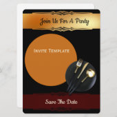 保存日 - 夕食パーティー 招待状 (正面/裏面)