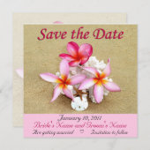 保存日 - 熱帯のビーチウェディング セーブザデート (正面/裏面)
