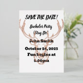 【保存日】独身最後の男祭り/ハンター・パーティー。編集可能 箔招待状 (立ち正面)