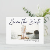 保存日 現代のペンストロークお知らせ 招待状 (スタンド正面)