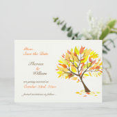 【保存日】 秋のテーマ ツリー フラット カード (スタンド正面)