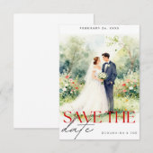 【保存日】 結婚式招待状 | ロマンチック セーブザデート (正面/裏面)