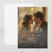 【保存日】 結婚式招待状 | ロマンチック セーブザデート (正面/裏面)