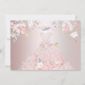 【保存日】 15歳の誕生日パーティー ブルッシュ ローズ スイートピー 招待状 (裏面)