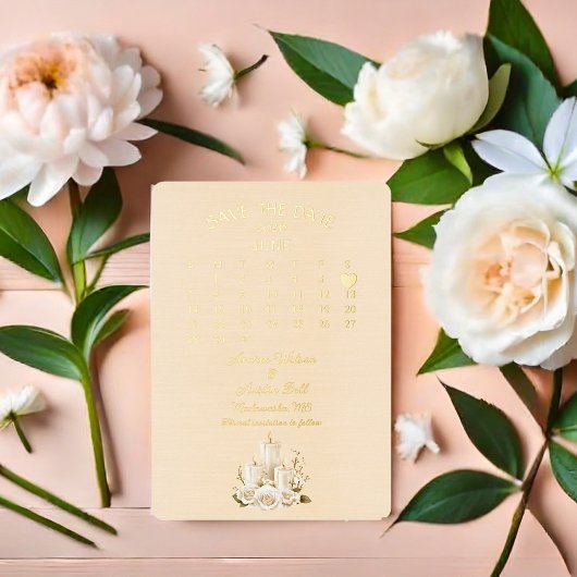 【保存日】2026年6月 結婚式 箔招待状