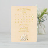 【保存日】2026年6月 結婚式 箔招待状 (立ち正面)