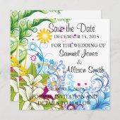 保存日 colorfulな背景デザインの招待状 招待状 (正面/裏面)