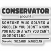 保存者名詞プロフェッショナルミュージアムおもしろい員 シール (正面)