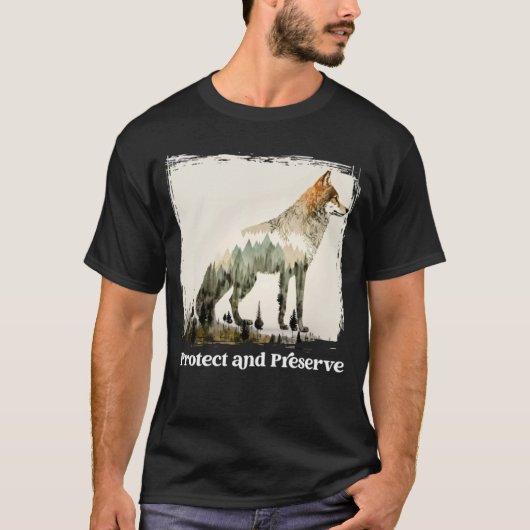 保存&保護ヴィンテージナショナル・パーク・ウルフ・リター Tシャツ (正面)