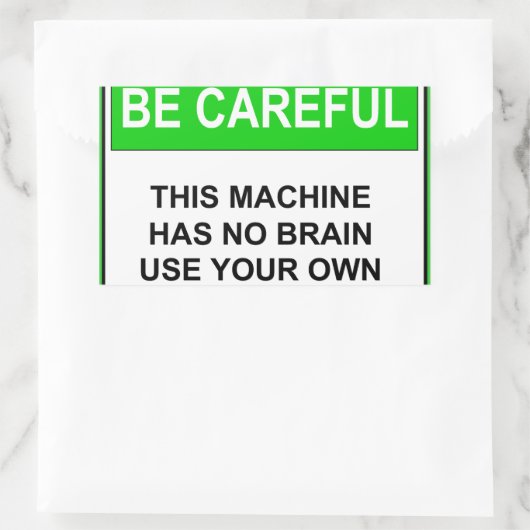 保守おもしろい注意標識 長方形シール (バッグ)