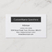 保守および基本アドバイザーのビジネス・カード 名刺 (正面)