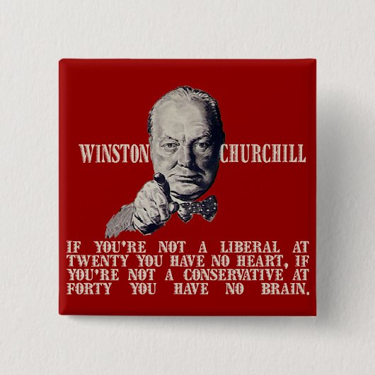 保守主義者および自由主義者のChurchill 缶バッジ (正面)
