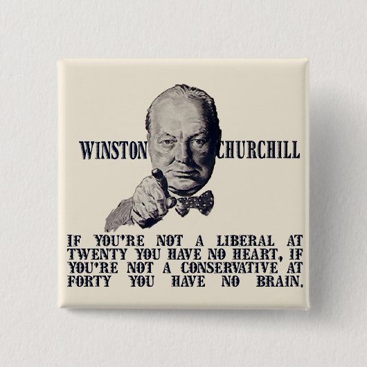 保守主義者および自由主義者のChurchill 缶バッジ (正面)